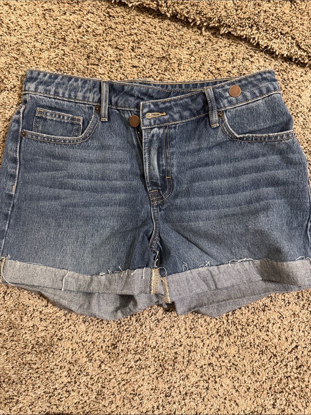 Denim Roll-Hem Women’s Shorts - Blue